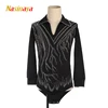 Nasinaya Figure Skating leotard Customized Competition Ice Skating costume for boy men Kids Performance black shiny boy dance