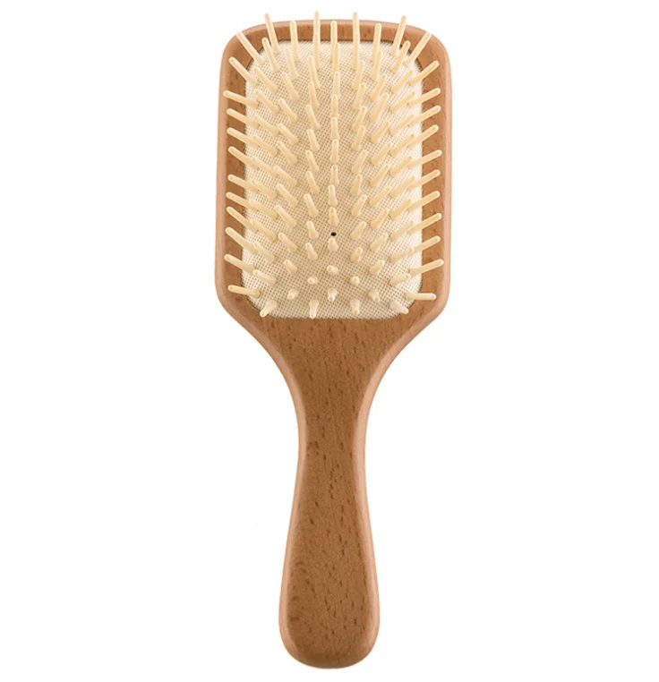 

custom logo beech wood hair brush for women small MOQ, Natural color