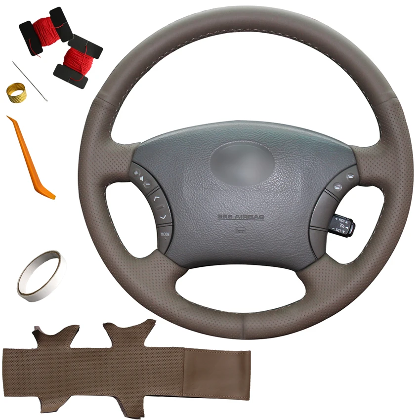 

Coffee Custom Steering Wheel Cover for Toyota Land Cruiser Prado 120 2004 2005 2006 2007 2008 2009 Tacoma 2010 2011 4Runner 2003