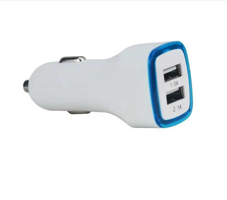 Multi  Ports Usb Car Charger Promotional OEM Logo Dual USB 2.1A Mobile Phone Usb Car Battery Charger