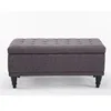 Factory Wholesale Solid Grey Home Open Front Storage Ottoman with Button