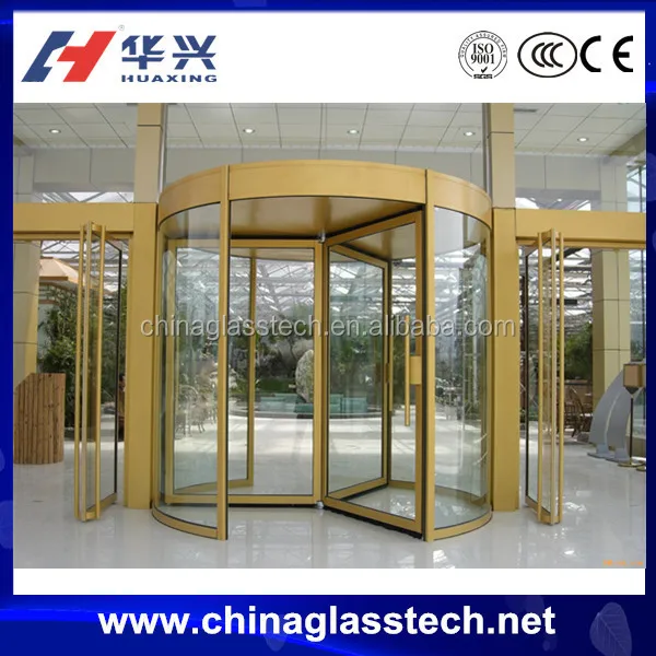 Автоматический алюминиевый сплав обрамлен вращающаяся внешняя Коммерческая стеклянная дверь
