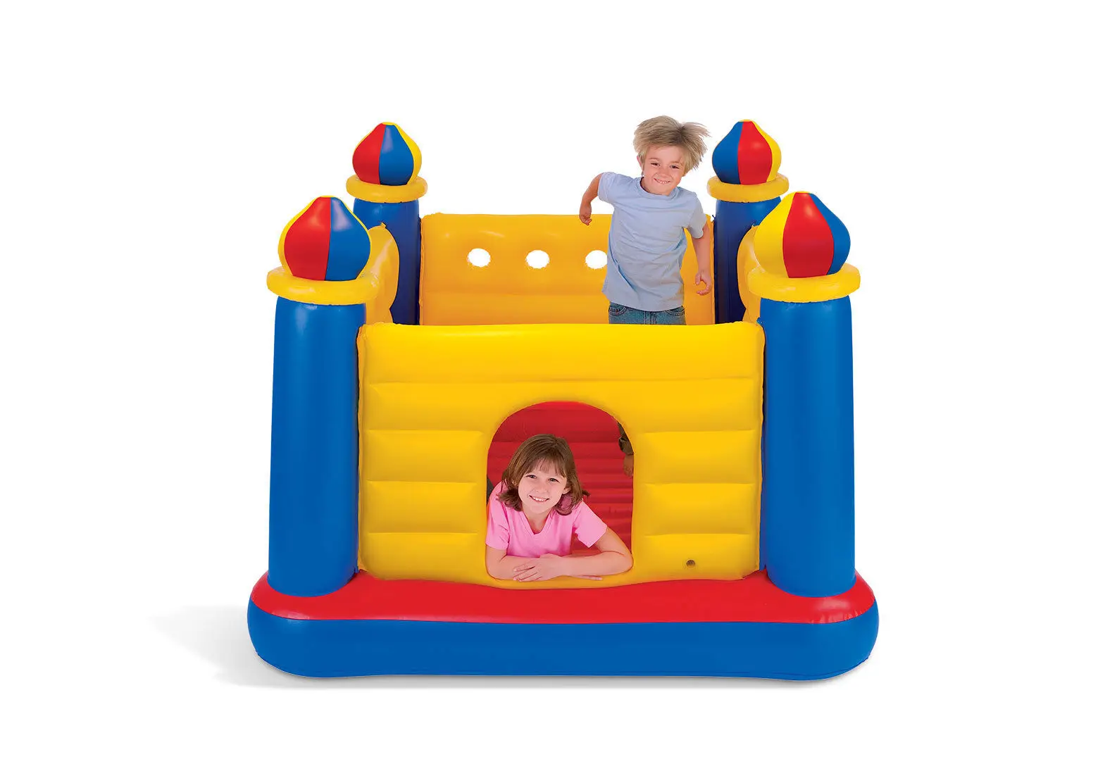 Intex 48259 Soft Inflatable Jr. Jump-o-lene Castle Bouncer With 4 ...