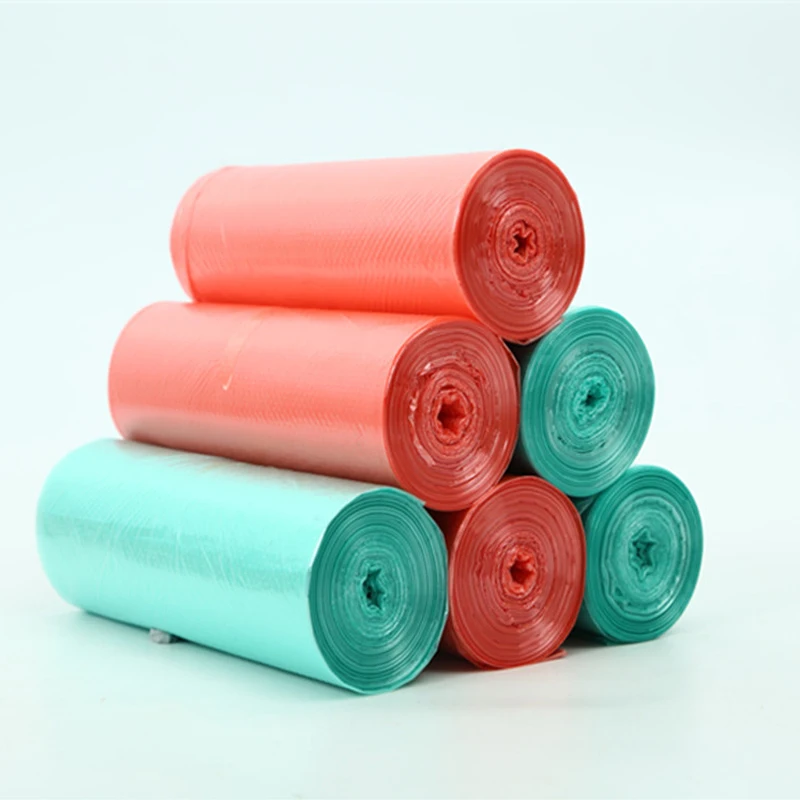 Green Plastic Waste Bin Liners On Roll,High Quality Plastic Garbage Bags On Roll Buy Plastic