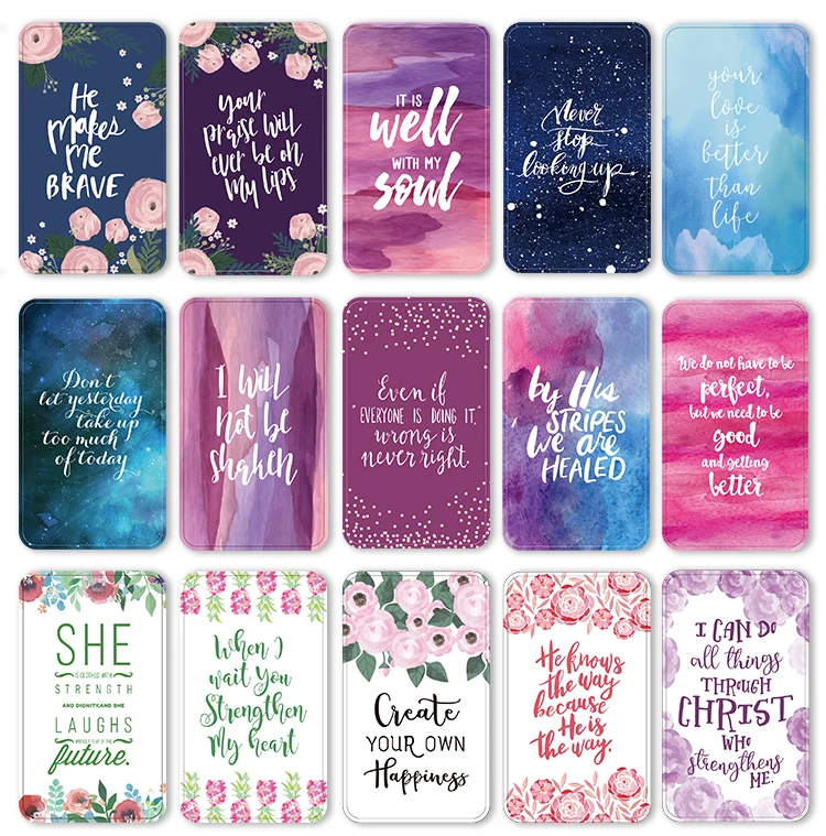 wholesale custom small quote cards flower printing paper