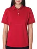 Ladies 100% polyester quick-dry fibers to rapidly wick moisture away from the skin Platinum Performance Pique Polo