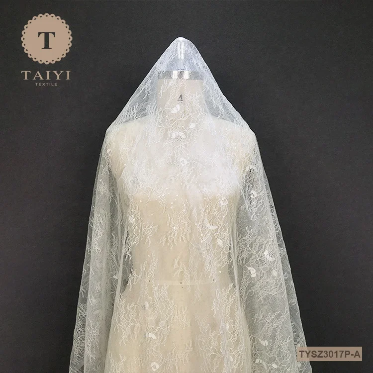 
TAIYI Hot Selling Bridal Embroidered Tulle Lace Fabric 