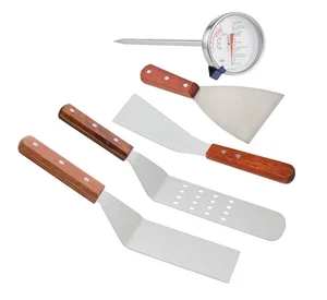 Birthday Gift Commercial Grade Heavy Duty Stainless Steel 8Pc Professional BBQ RestauranCooking Tool Kit Griddle Accessories Set