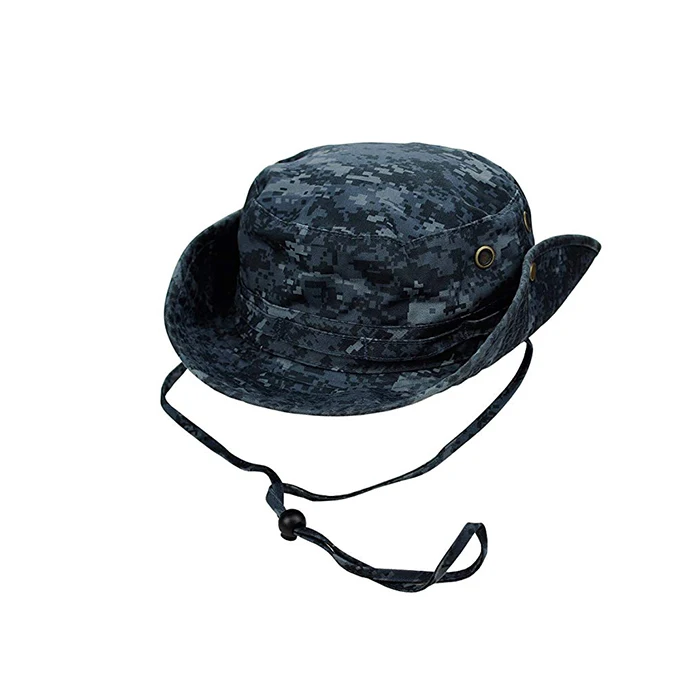 mens washed cotton twill chin cord outdoor hunting hat bule