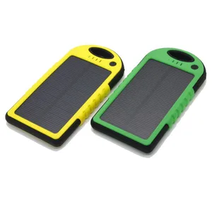 alibaba best seller oem outdoor ip65 waterproof 5000mah slim dual usb portable solar panel charger mobile power bank