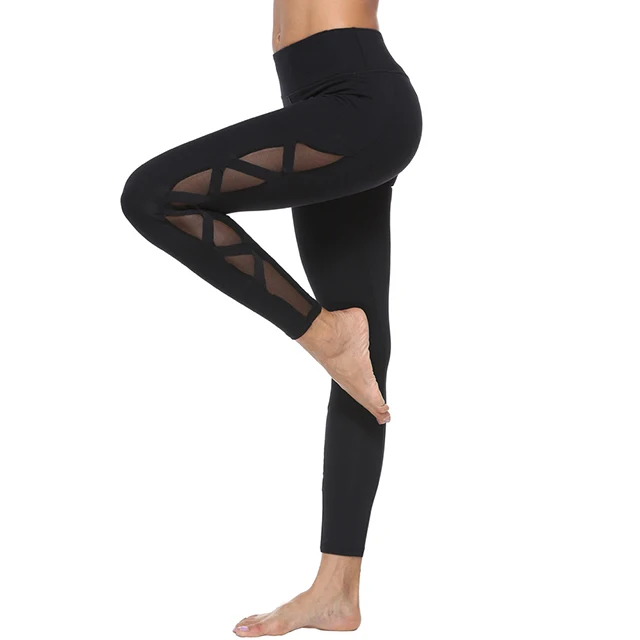 

FREE SHIPPING Custom mesh high waist sportswear yoga tights women gym leggings