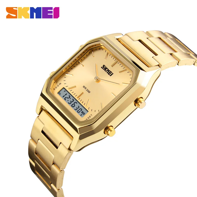 

SKMEI sports Watches men Waterproof Casual Watch Stainless Steel Digital Wristwatch Clock Relogio Masculino Erkek Kol Saati