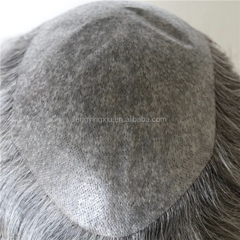 

Super thin skin toupee add grey hair 5*9 7-8inch invisible knot men toupee