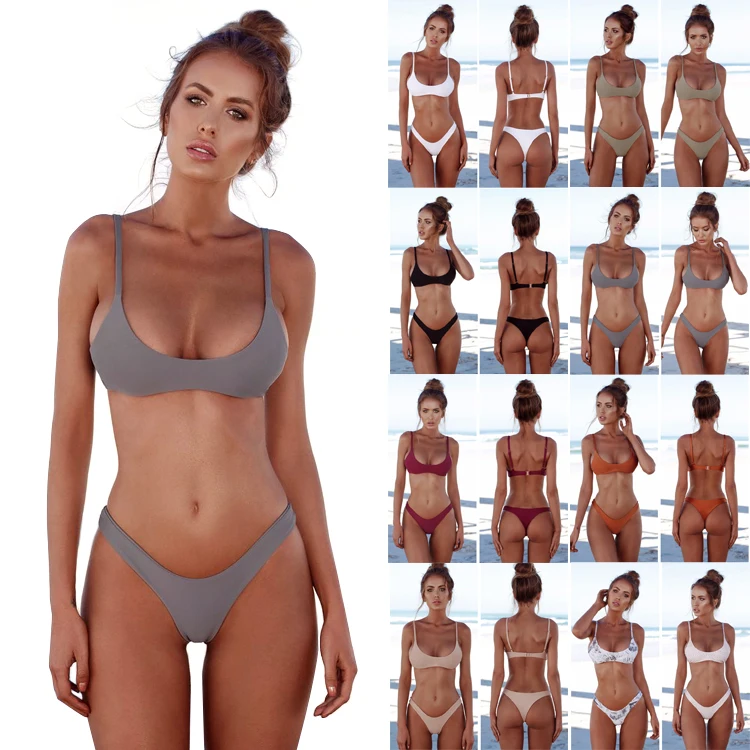 

High cut brazilian micro swimwear women sexy thong bikini set