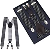 2018 Mens Vintage Leather Suspenders 4 Alloy Clips Button Plaid Blaces For Pants Casual Tirantes