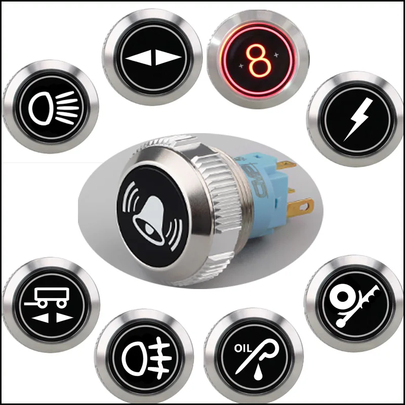 Custom-made 15A ENGINE START STOP Push Button Power Switch CE TUV Waterproof IP67 for Motorcycle / Car/ Boat/Trike Vehicles