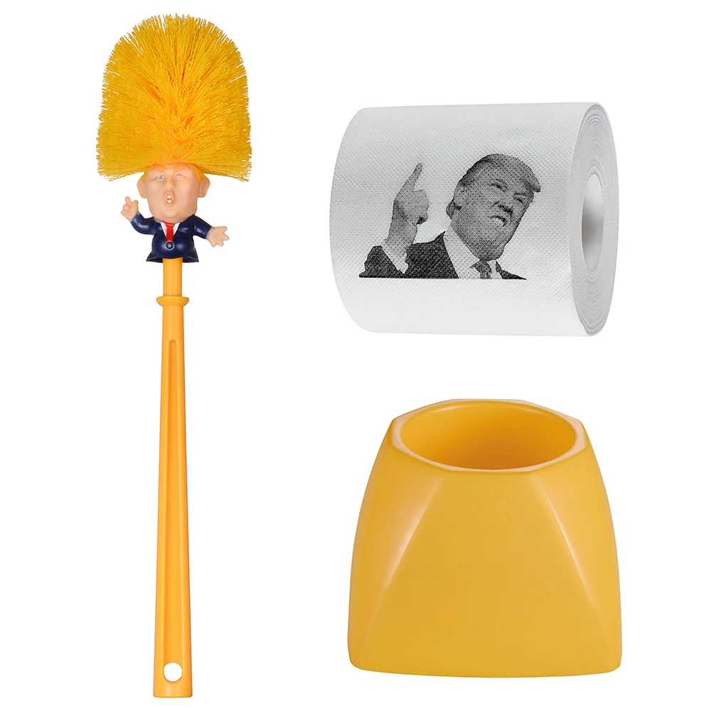 
2020 american Fancy Long Handle Donald Trump Toilet Cleaning Cleaner Brush and paper donald trump toilet brush 