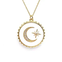 

Wertop Hot new dripping oil jewelry moon star enamel necklace