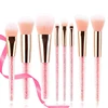 8 Pieces Glittering Fan Brush Makeup Brush set Diamonds Filling Trending Products 2019 New Arrivals