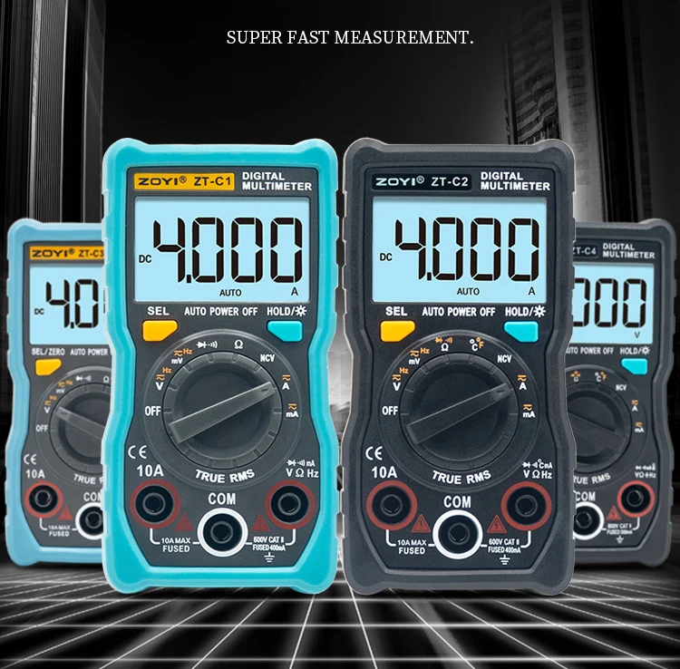 Palm Size Series Pocket Digital Multimeter Zt C1 4000 Counts Auto