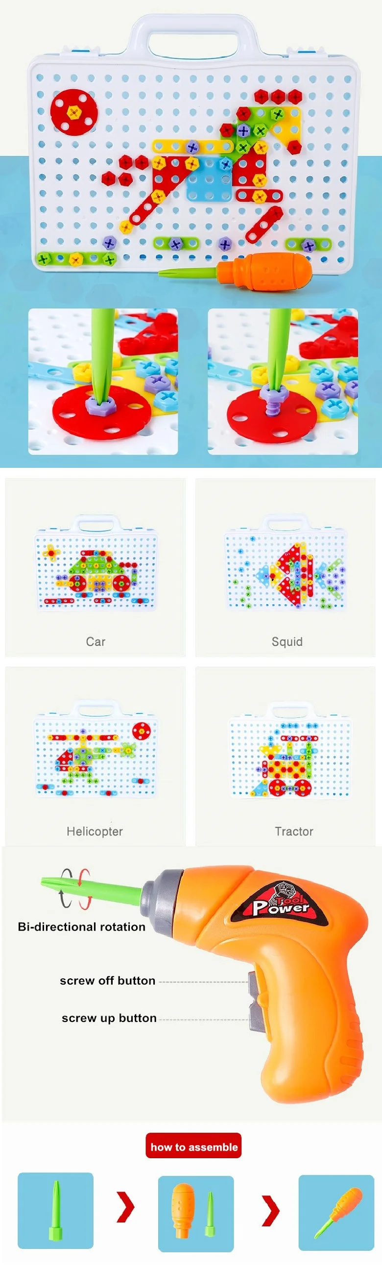 Educational toys for toddlers Electric screw drill Puzzle Assembled Blocks Creative development STEM toys for Kid Jigsaw Puzzles.jpg
