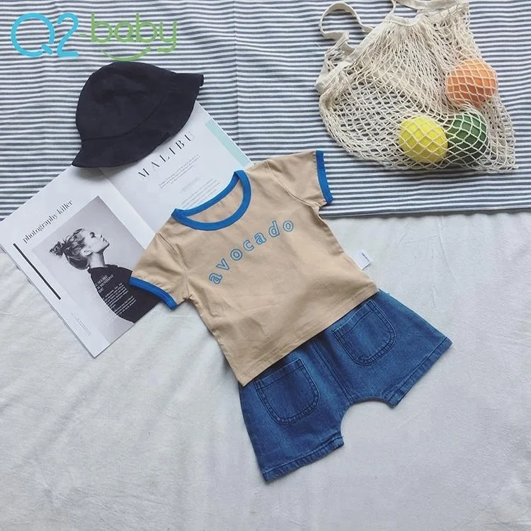 
Custom white casual cotton short sleeve letter print boy girl baby t-shirt for babies 