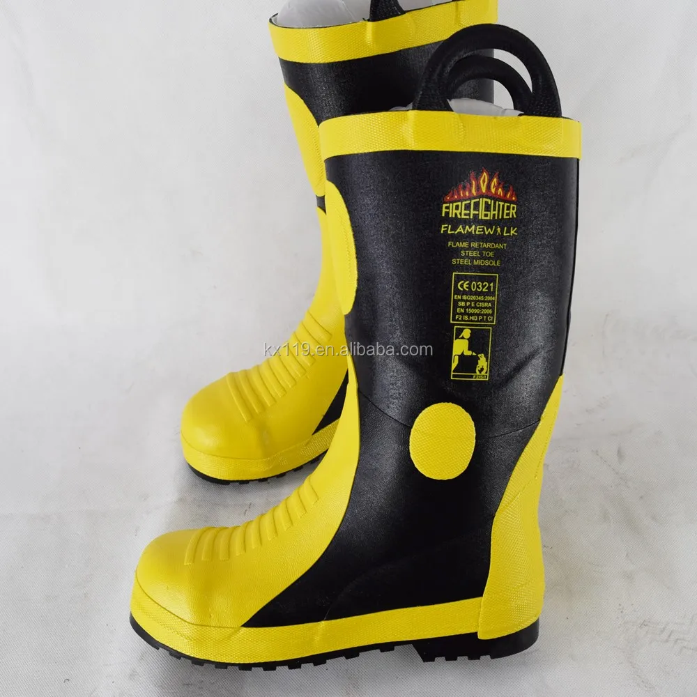 Hot Sale Steel Toe Steel Mid Sole Vulcanized Rubber Fire Safety Boot