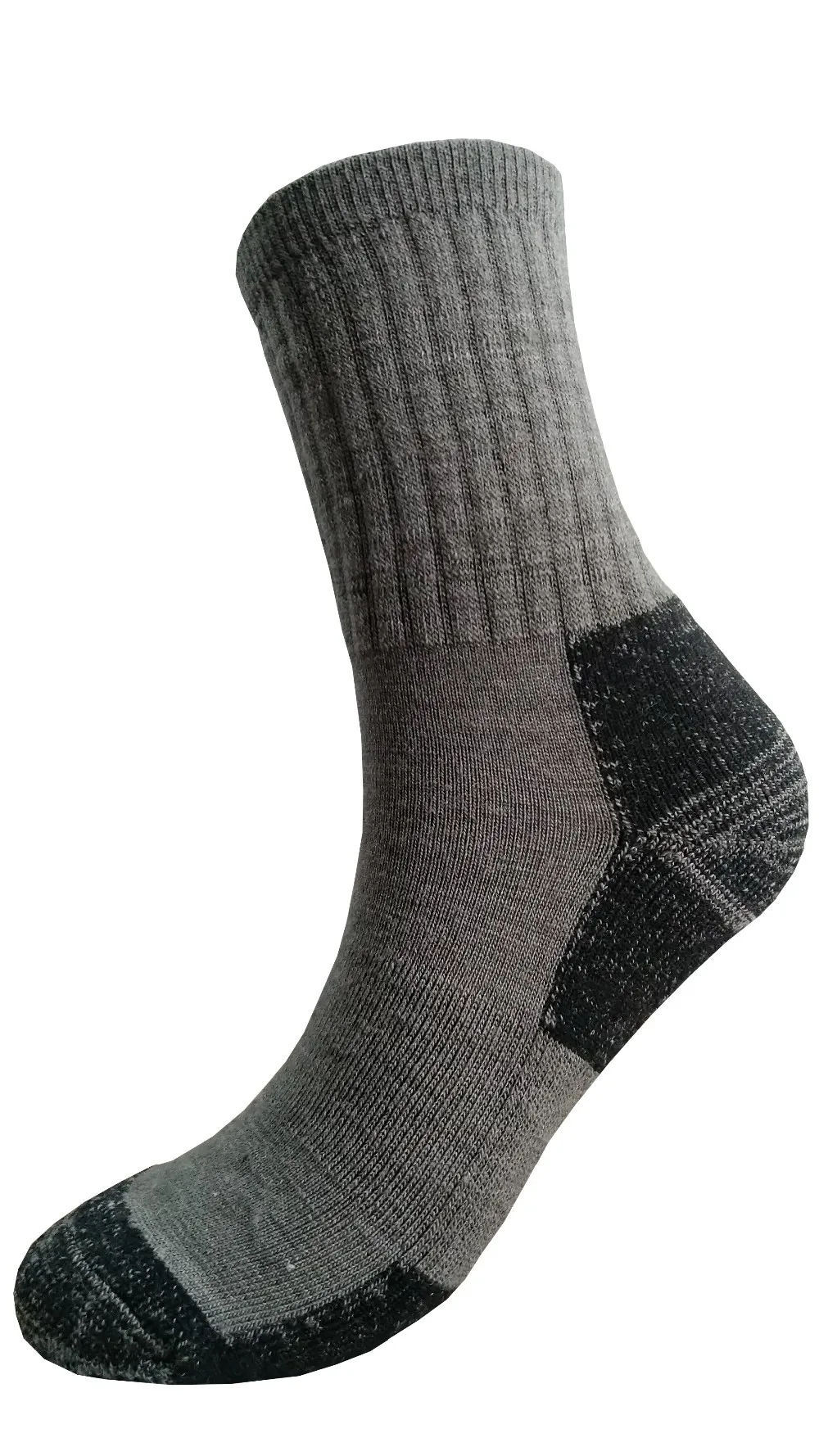 定制批发男士散装美利奴羊毛混纺热徒步登山步行袜