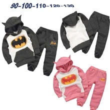 Retail New Fashion 2016 Children Outfits Tracksuit Batman Clothing Children Hoodies + Kids Pants Sport Suit Boys Clothing Set
