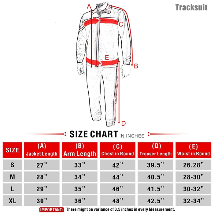 Mens Tracksuit Size Chart | ubicaciondepersonas.cdmx.gob.mx