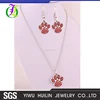 IMG 6365 Yiwu Huilin Jewelry Popular fancy Lovely dog PAWS pendant Jewelry Sets For ladies Necklace Earrings Jewellery Set