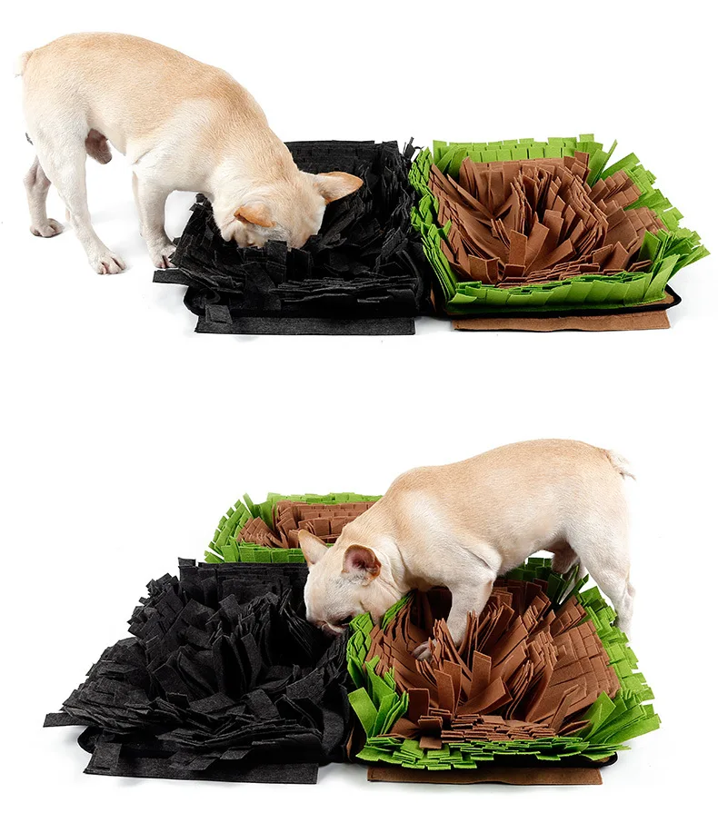 

Explosive dog sniffing pad Washable pet training blanket Consuming physical puzzle sniffing toy, Black