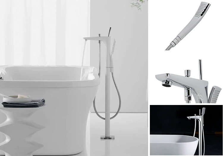 European Freestanding Bathtub Rain and Spray Mixer Bath Shower Faucet