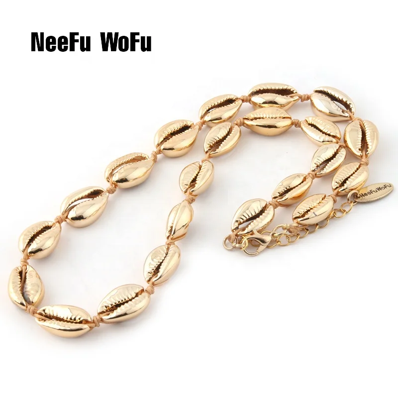 

NeeFu WoFu shell Necklaces Choker Necklace manual for woman Christmas Gift brand necklace women