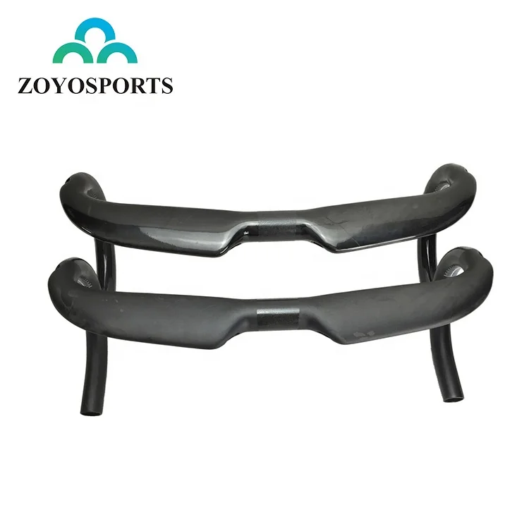 

ZOYOSPORTS Lightweight 400/420/440*31.8mm Black Drop Bar Road Bike Bicycle Carbon Integrated Handlebar, Black/ can be customized
