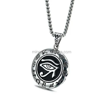 Factory Custom High Polished Evil Eye Pendant Necklace For Cool Men Boy