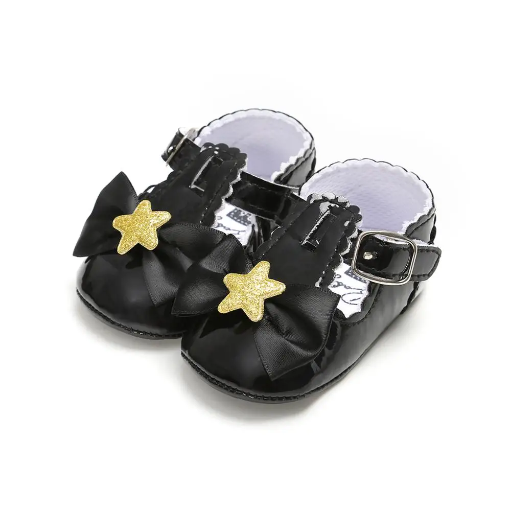 

Wholesale Cheap PU Leather Button bowknot 0-2 years baby Holiday party baby shoes toddler, 6 colors