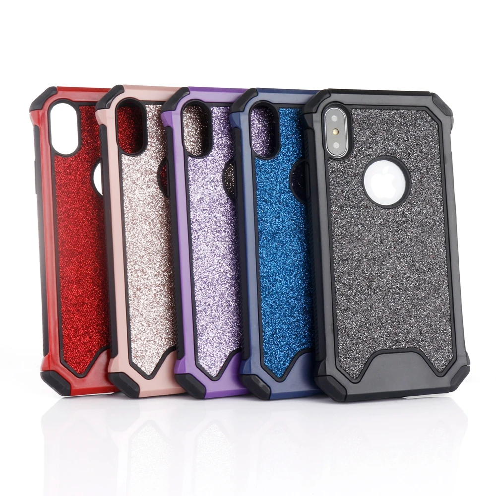 

Free Shipping OTAO Armor Glitter Case For iPhone XS MAX XR X 8 7 6 6s Plus Silicon Shockproof Mobile Case Covers
