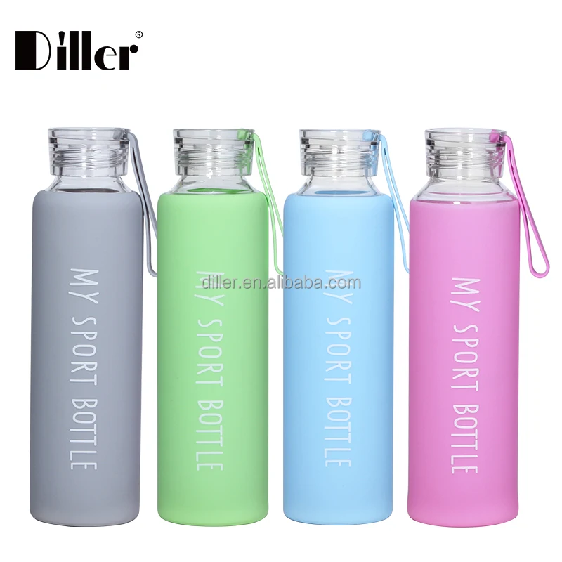 

Glass water bottle silicone sleeve for outdoor activities, Any color