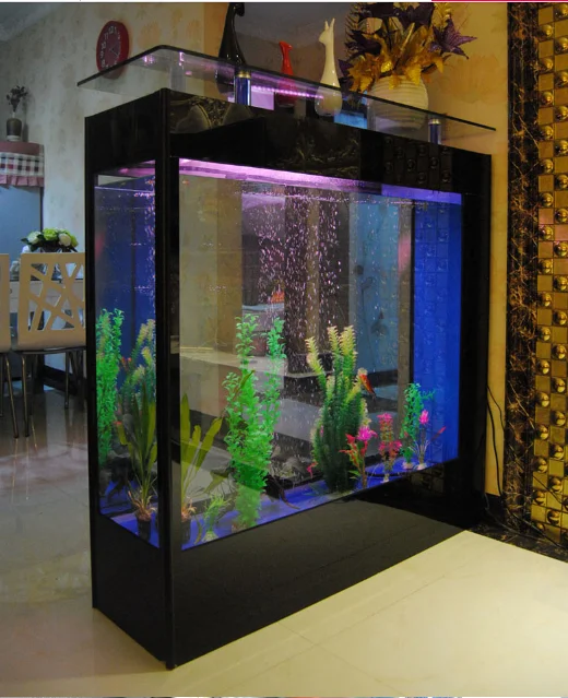 Acrylic Fish Tank In Home And Garden Of Gold Arowana Fish Living Room