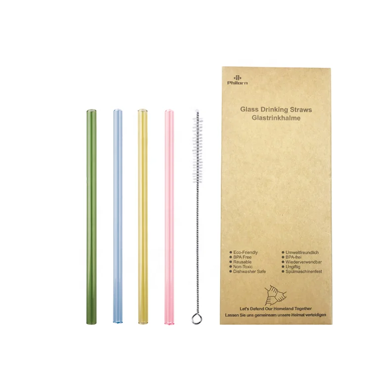 

Color straw Daily Convenient drinking glass straws with pouches