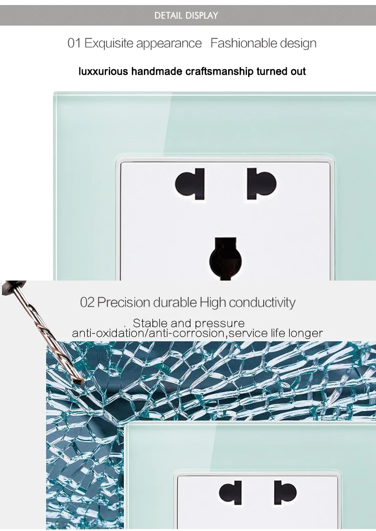 Wholesale Green Color Eu 2 Gang 2 Way The Wall Switch