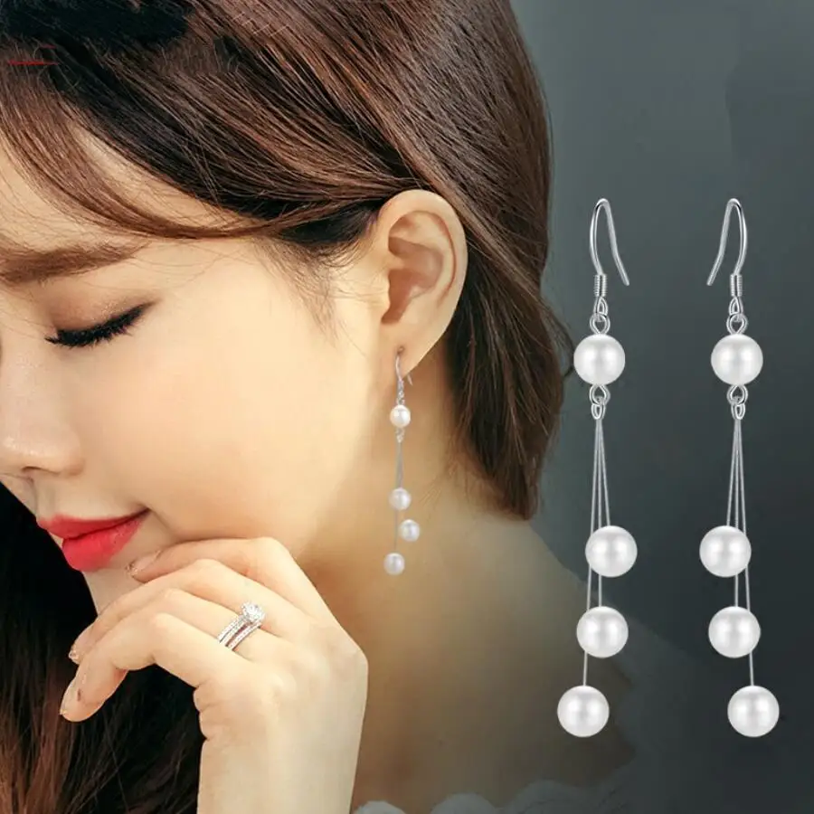 

Fashion Multi-Pearl Tassel Earrings