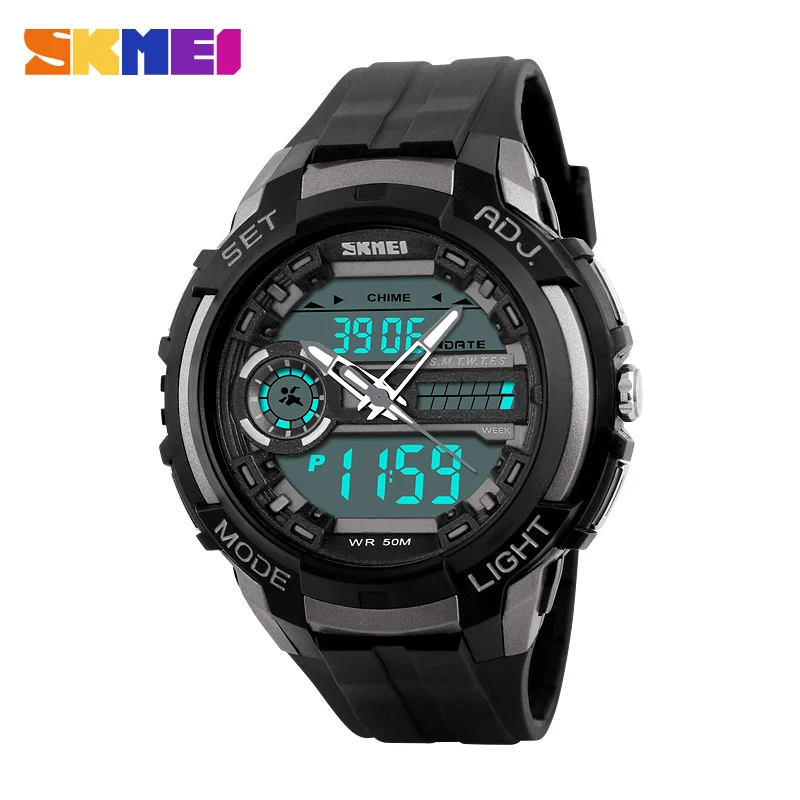 

Skmei Men Digital Quartz Wristwatches Fashion Sport Watch Big Dial Outdoor Chronograph Clock Multiple Time Zone Man Watches 1202