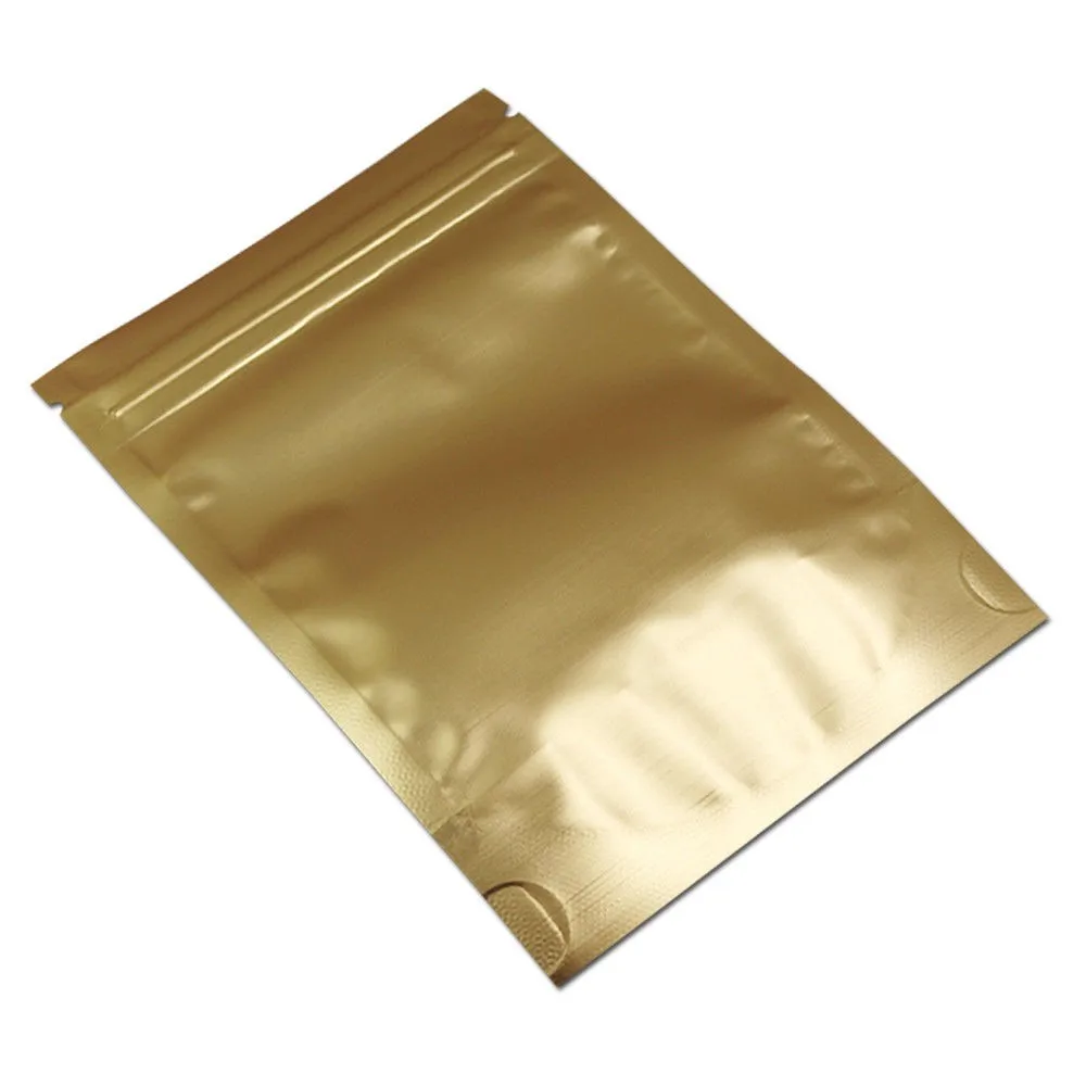 Food Packaging Bags Gold Golden Stand Up Aluminium Foil Zip Lock Bag ...