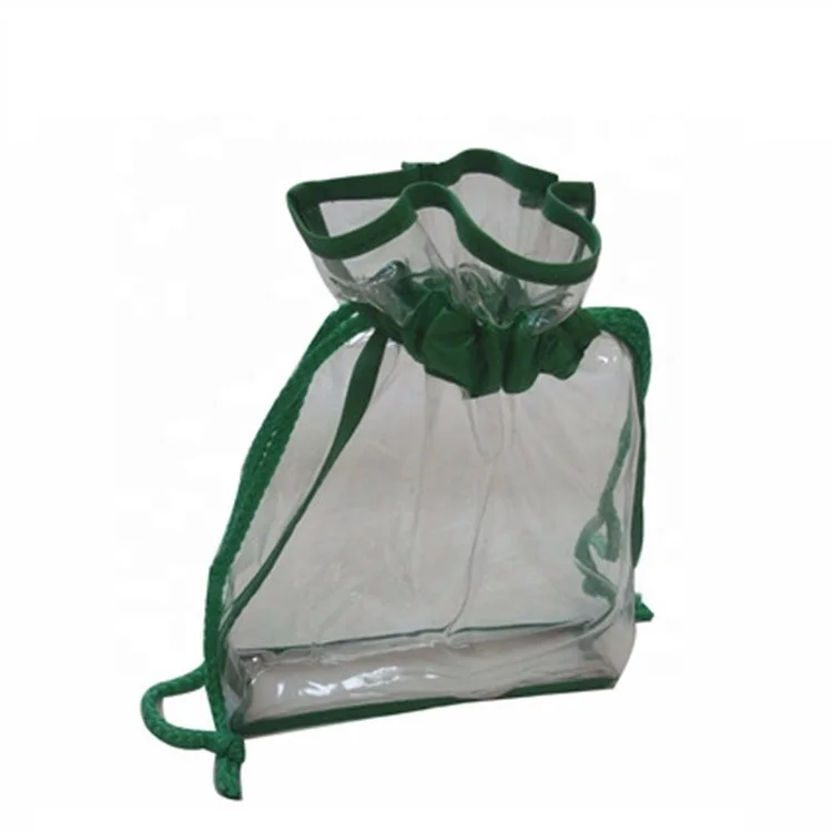Personalized Round Clear Plastic Pvc Drawstring Toiletries Storage Bags