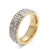Customized Charming Six Colors Diamond Stainless Steel Rings Titanium Wedding Ring