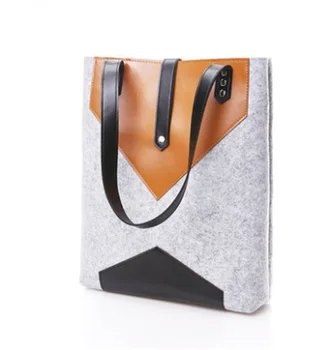 2015 Alibaba Express Hot Sale Felt Tote Bag With Leather From China ...