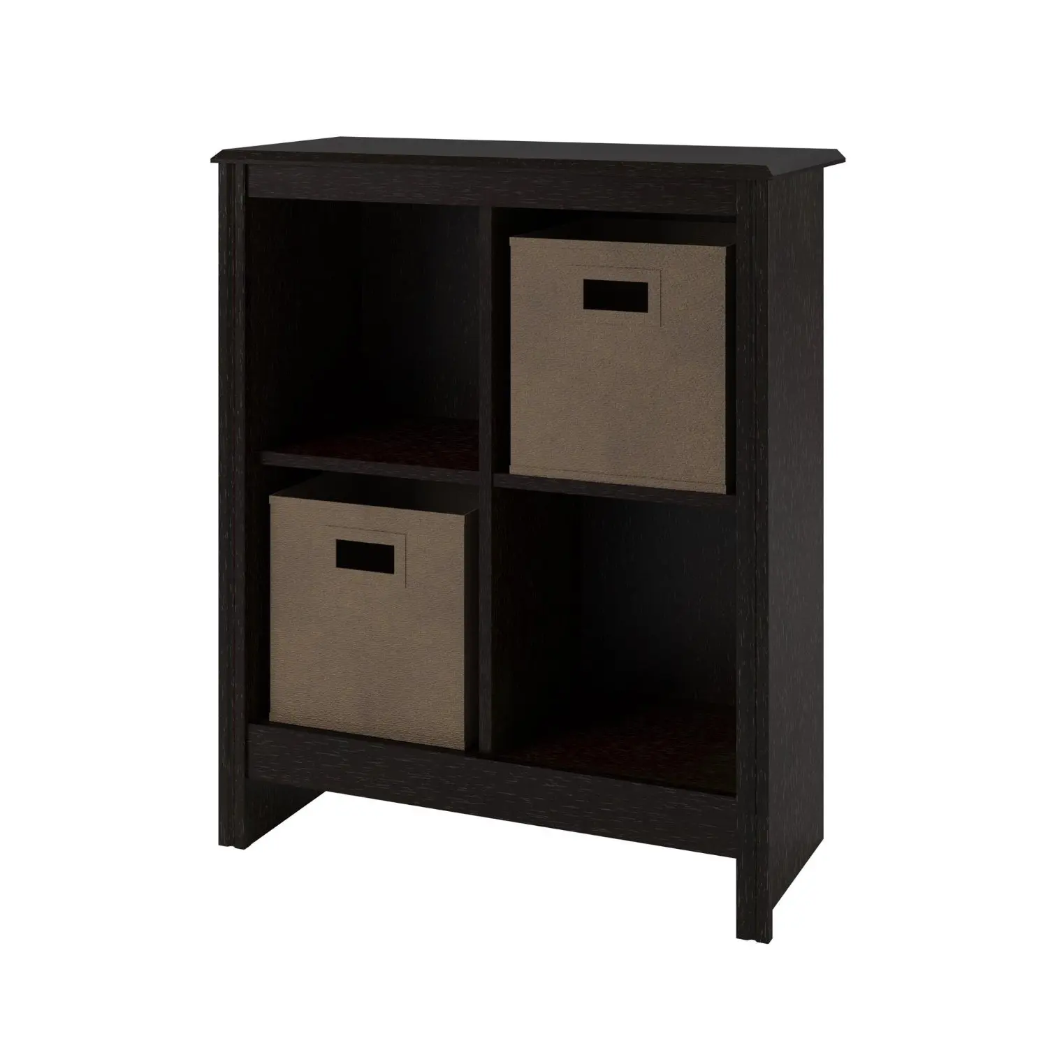 Buy Ameriwood 4 Cube Cubby Bookcase With 2 Storage Bins Black