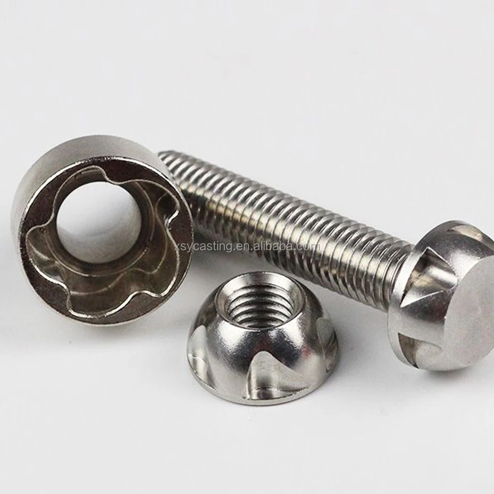 Factory Supply Ni Plated Steel Anti Theft Security Lock Nut With Sleeve